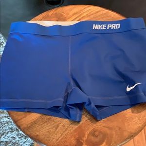 Nike pro blue shorts